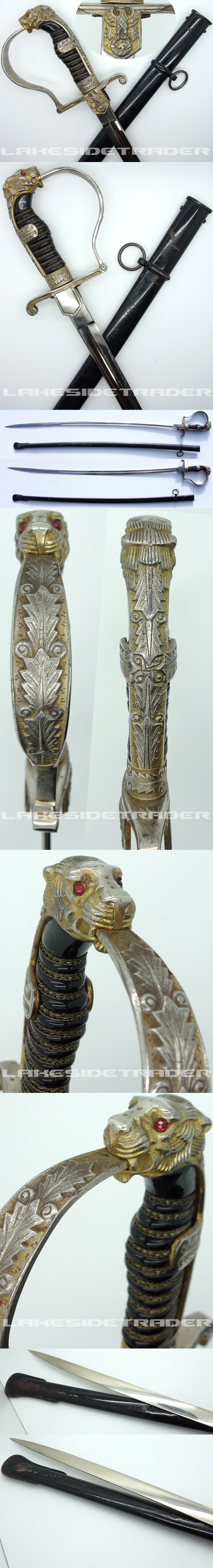 Alcoso Art-deco Army Panther-head Sword
