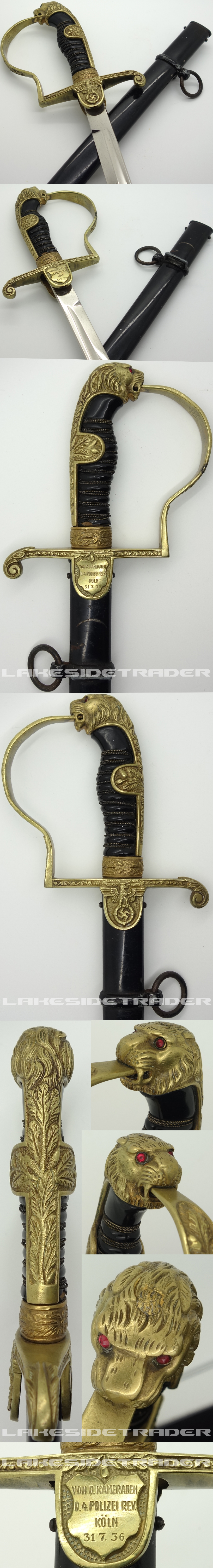 Personalized Lion Head Sword by Anton Wingen Jr.