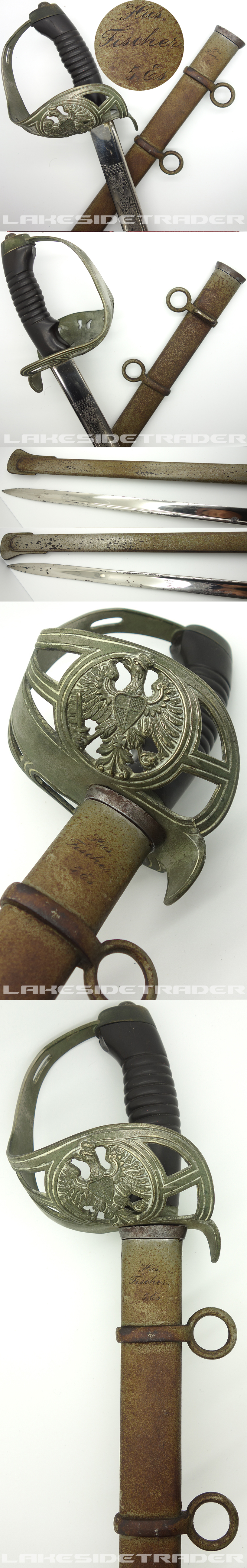 Prussian Personalized & Etched M89 Basket Hilt Sword