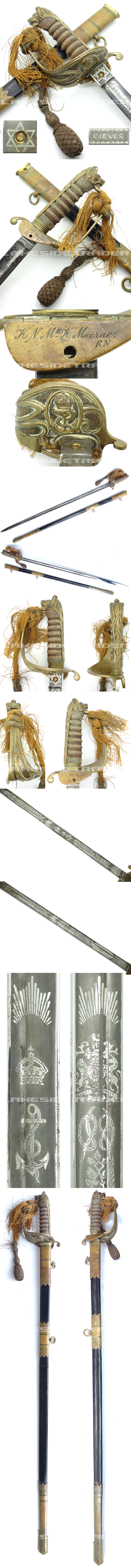 Named - 1827 Pattern Royal Navy Officers Sword by Gieves