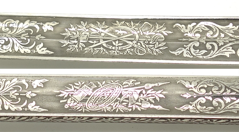 Etched Lion Head Officers Sword by WKC