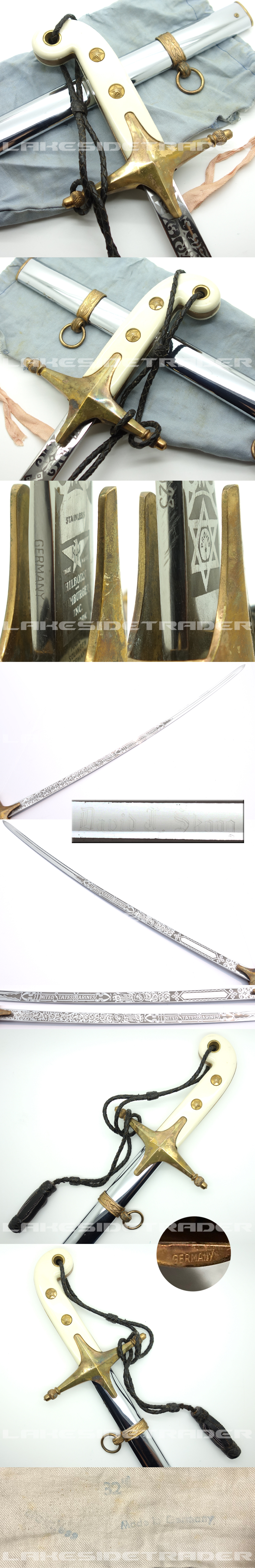 Named - US Marine Corps Officer’s Mameluke Sword with Bag