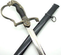 Triple Etched Silvered Lionhead VT/SS Sword by Anton Wingen