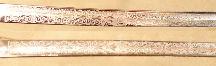 Triple etched Silvered Lionhead Sword by Anton Wingen