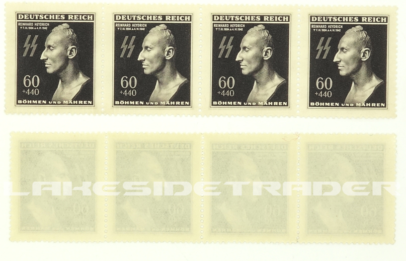 Block of 4 Reinhard Heydrich Death Mask stamps