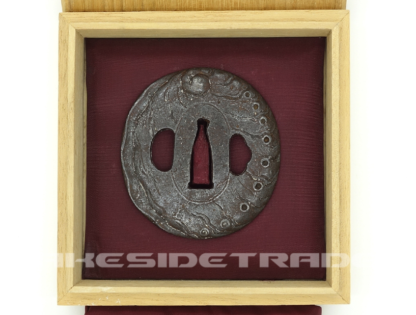 Japan - Iron Plate Tsuba by Nobufusa saku