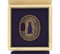 Japan - Suaka Tsuba with Kaō by Tsuneshige - Nara school