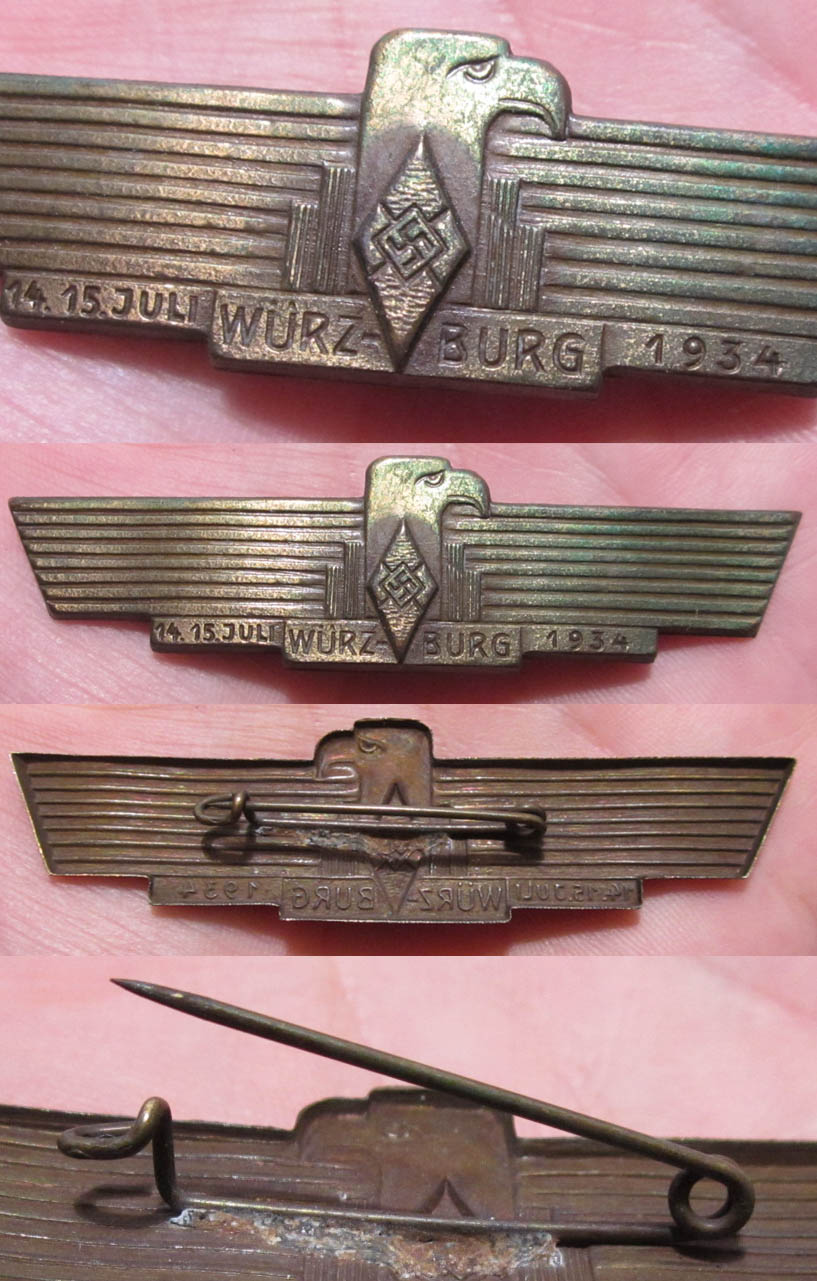 HJ Wurzburg 1934 Day Badge