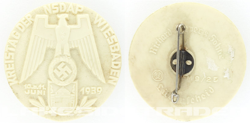 NSDAP Wiesbaden District Council Meeting Badge 1939
