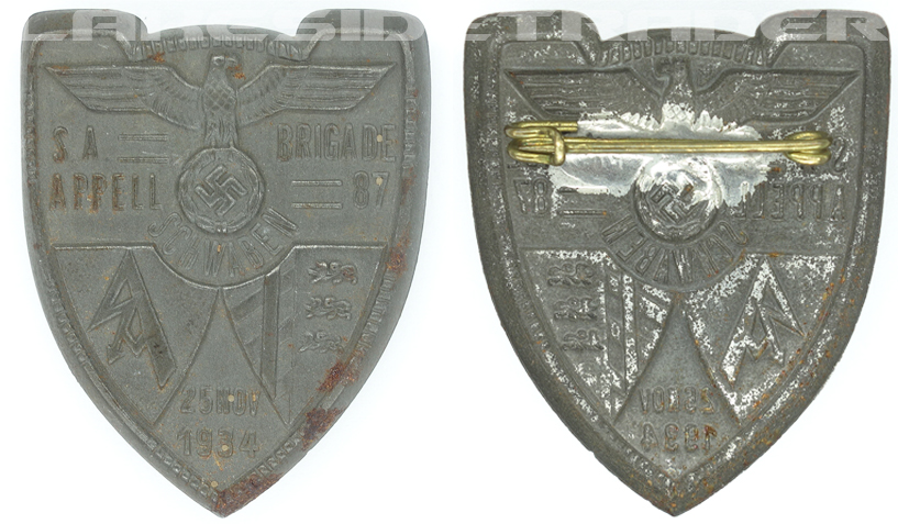 SA Appell Schwaben Brigade 87 Badge 1934