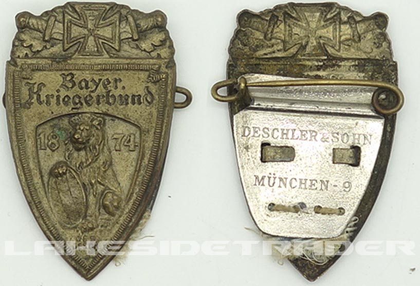 Bavarian Veteran Union 1874 Watch Fob