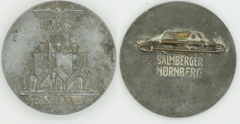 Reichsparteitag Nuremberg Rally Badge 1936