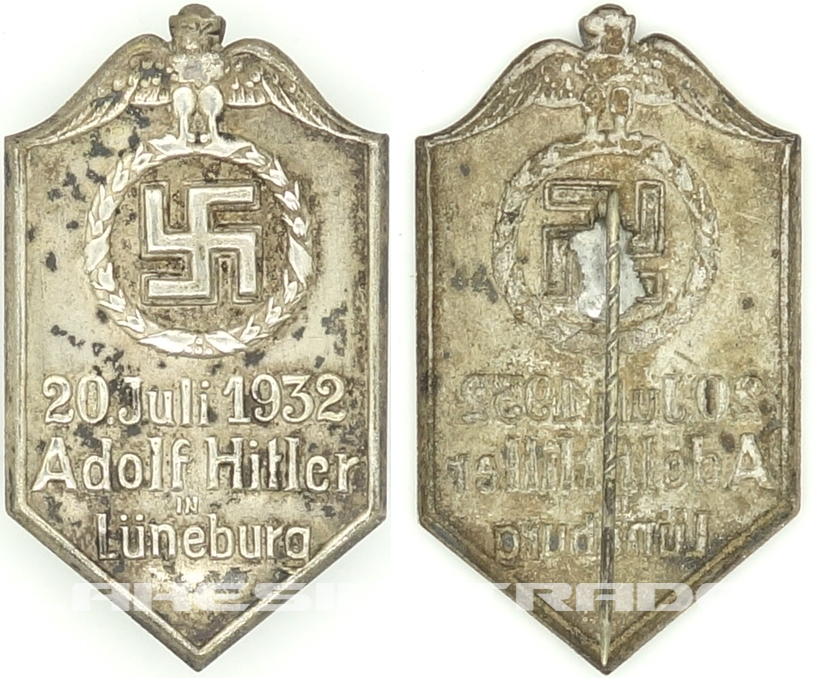 Adolph Hitler in Luneburg 20 Juli 1932 Stickpin
