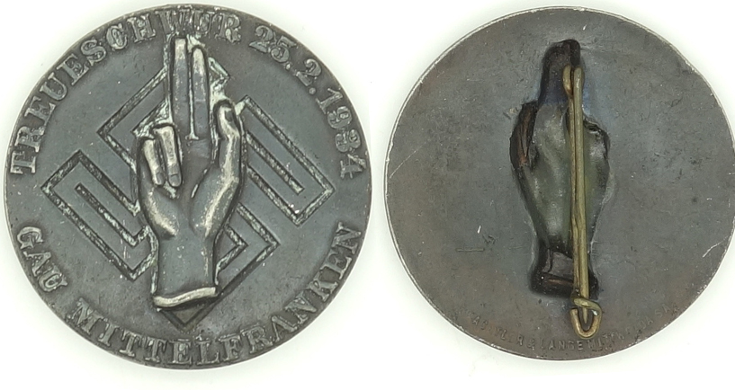 Gau Mittelfranken Badge 1934 “Oath Badge”