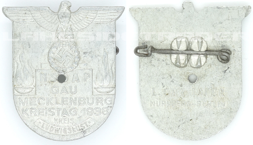 NSDAP Kreistag Mecklenburg Ludwigslust Badge 1938