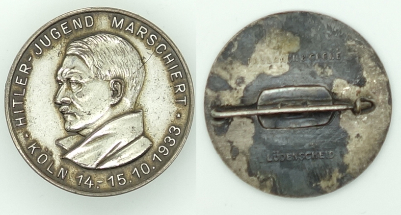 Hitler Jugend Marschiert Badge Koln 1933