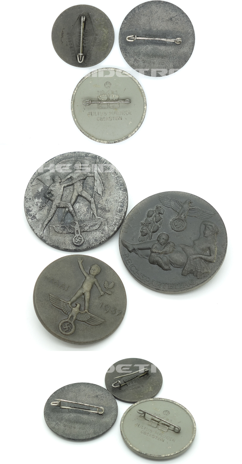 Reichsparteitag/May Day Tinnies 1937,38,39 