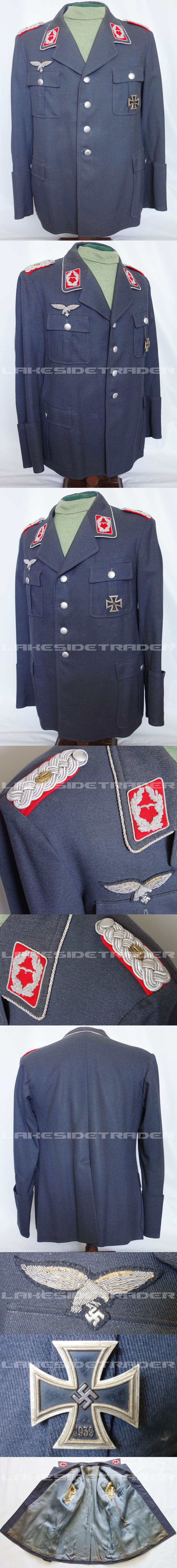 Luftwaffe Flak Artillery Major Service Tunic