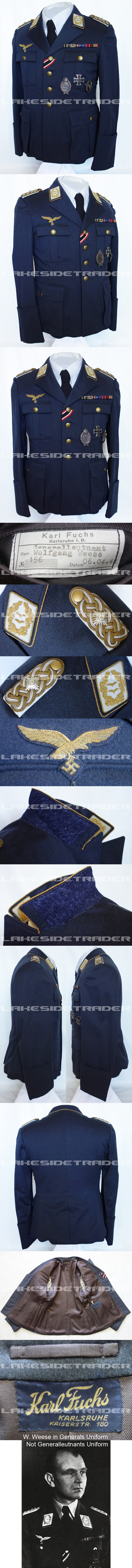 Luftwaffe Generalleutnant W. Weese’s Service Tunic