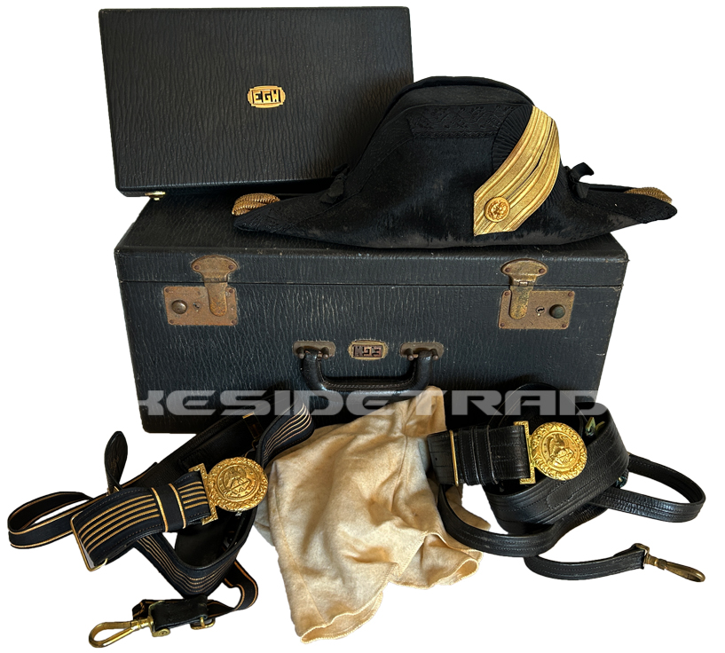 U.S. WWII - Naval Bicorn Hat & Belt Group by HH