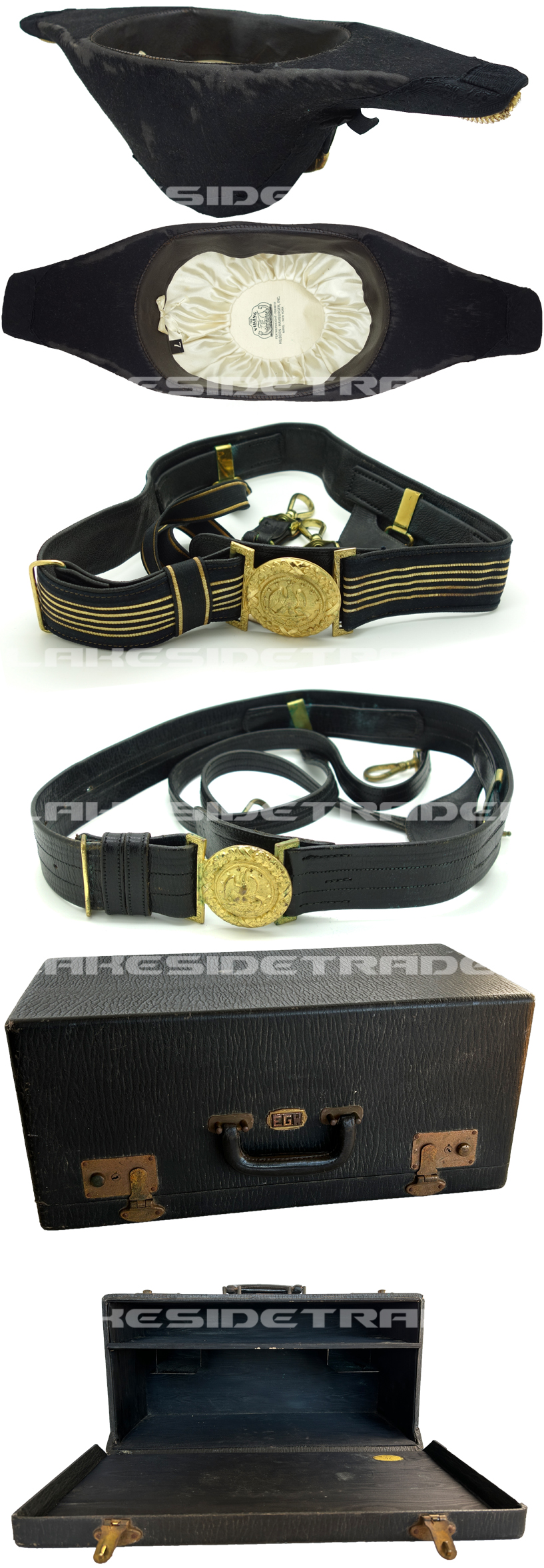 U.S. WWII - Naval Bicorn Hat & Belt Group by HH